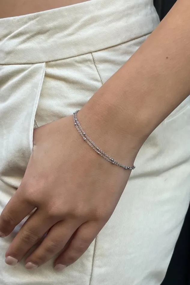 Accessories Double Chain Beaded Bracelet Brandy Melville JEWELRY