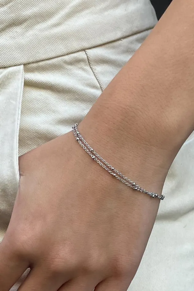 Accessories Double Chain Beaded Bracelet Brandy Melville JEWELRY
