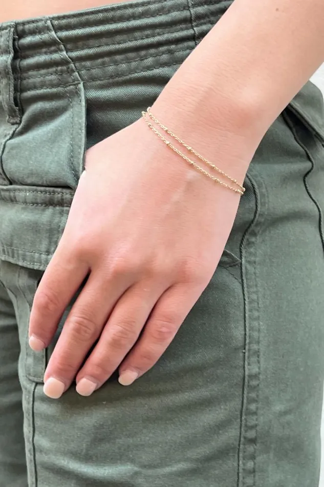 Accessories Double Chain Beaded Bracelet Brandy Melville JEWELRY