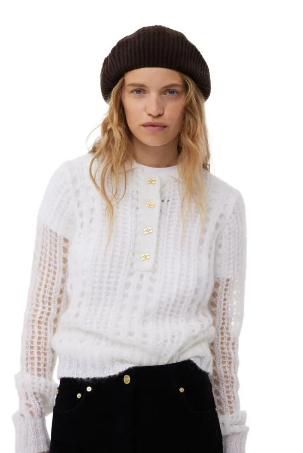 Accessories GANNI Hats Brown Structured Rib Beret Hot Fudge Accessories GANNI Hats Brown Structured Rib Beret Hot Fudge