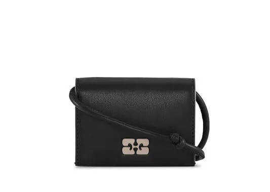 Accessories GANNI Mini Bags Black Bou Wallet On Strap Black