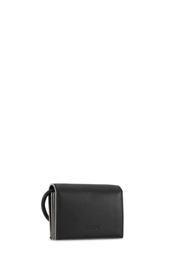 Accessories GANNI Mini Bags Black Bou Wallet On Strap Black Accessories GANNI Mini Bags Black Bou Wallet On Strap Black
