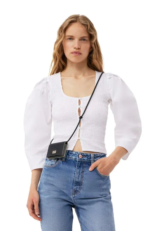 Accessories GANNI Mini Bags Black Bou Wallet On Strap Black Accessories GANNI Mini Bags Black Bou Wallet On Strap Black