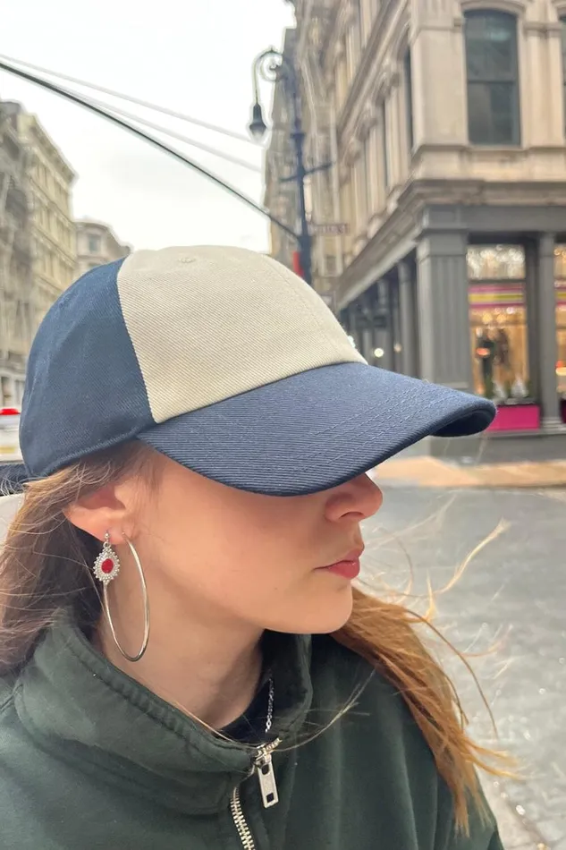 Accessories Katherine Navy Colorblock Baseball Cap Brandy Melville HATS and CAPS
