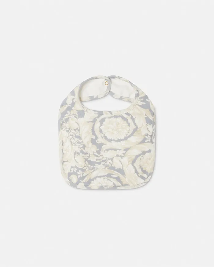 Accessories Kids Versace Barocco Baby Bib Grayprint