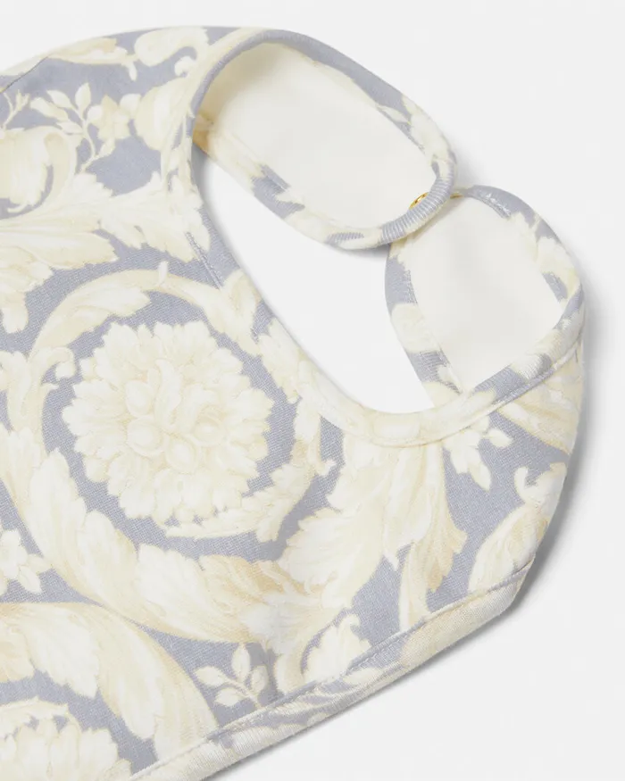 Accessories Kids Versace Barocco Baby Bib Grayprint