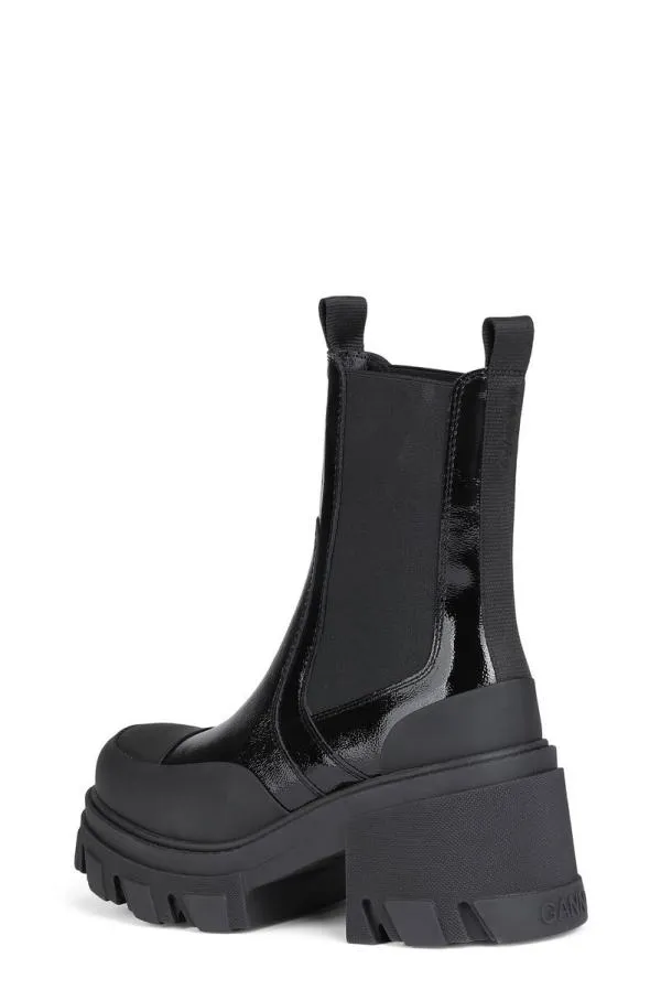 AccessoriesShoes GANNI Boots Cleated Heeled Mid Chelsea Boots Black AccessoriesShoes GANNI Boots Cleated Heeled Mid Chelsea Boots Black