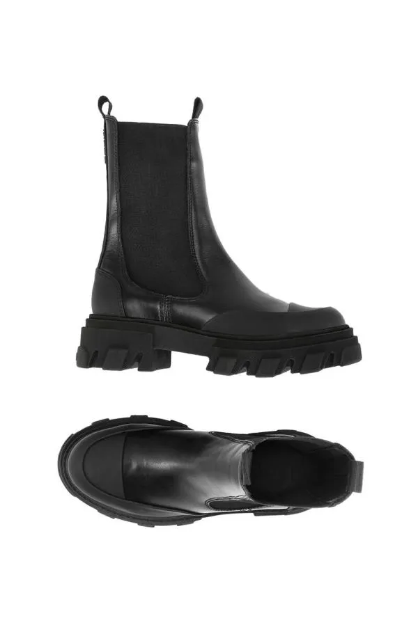 AccessoriesShoes GANNI Boots Cleated Mid Chelsea Boots Black AccessoriesShoes GANNI Boots Cleated Mid Chelsea Boots Black