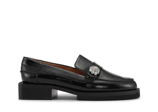 AccessoriesShoes GANNI Flats Jewel Moccasins Black