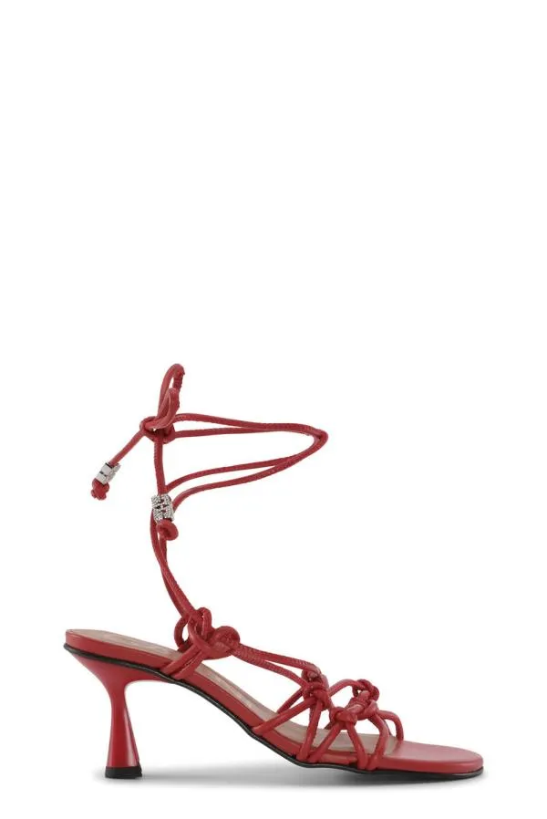 AccessoriesShoes GANNI Heels Red Knots High Heel Sandals Racing Red