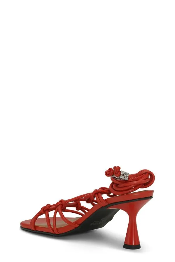 AccessoriesShoes GANNI Heels Red Knots High Heel Sandals Racing Red AccessoriesShoes GANNI Heels Red Knots High Heel Sandals Racing Red