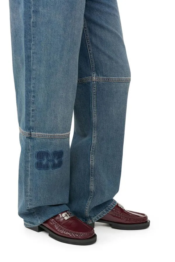 AccessoriesShoes GANNI Shoes Burgundy Butterfly Logo Loafers Burgundy