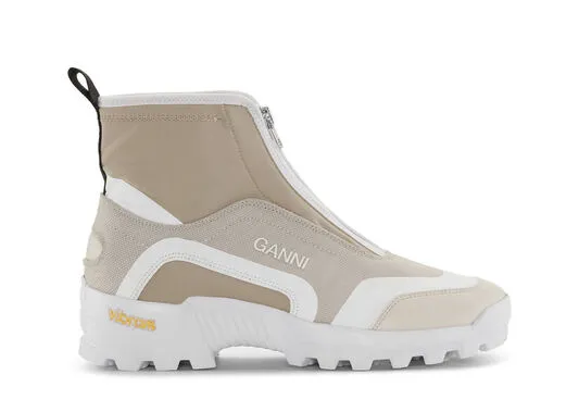 AccessoriesShoes GANNI Trainers Beige Performance High Top Zip Sneakers Egret AccessoriesShoes GANNI Trainers Beige Performance High Top Zip Sneakers Egret