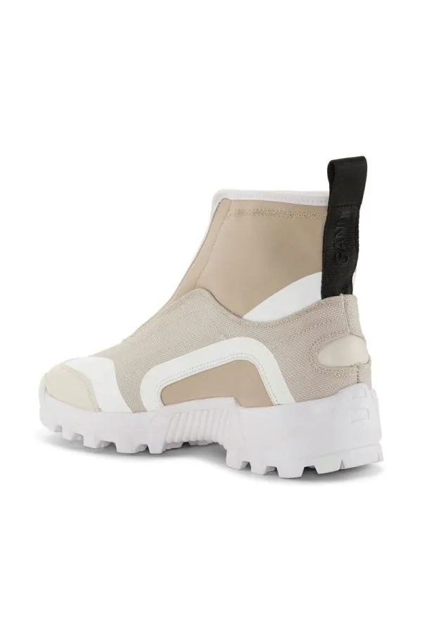 AccessoriesShoes GANNI Trainers Beige Performance High Top Zip Sneakers Egret AccessoriesShoes GANNI Trainers Beige Performance High Top Zip Sneakers Egret