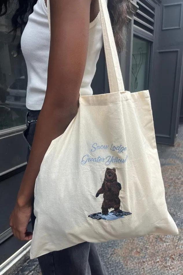 Accessories Snow Lodge Greater Yellowstone Bear Tote Bag Brandy Melville BAGS and BACKPACKS
