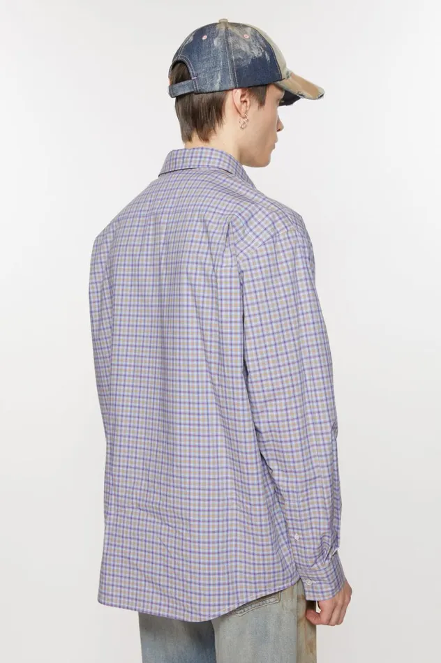 Acne Studios Buttonup Shirt Cornflower Blueyellow Men Shirts