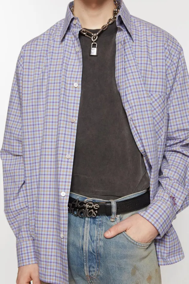 Acne Studios Buttonup Shirt Cornflower Blueyellow Men Shirts