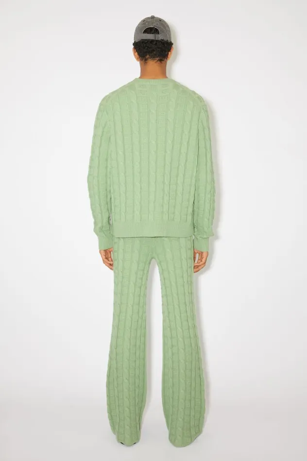 Acne Studios Cable Wool Trousers Sage Green Women Trousers