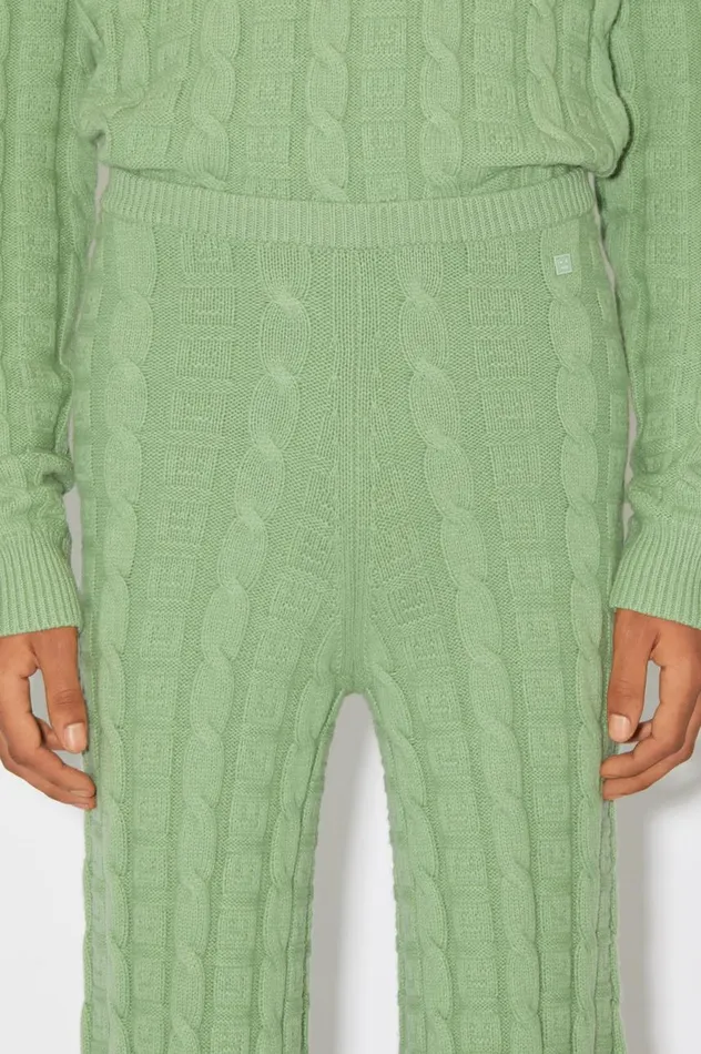 Acne Studios Cable Wool Trousers Sage Green Women Trousers