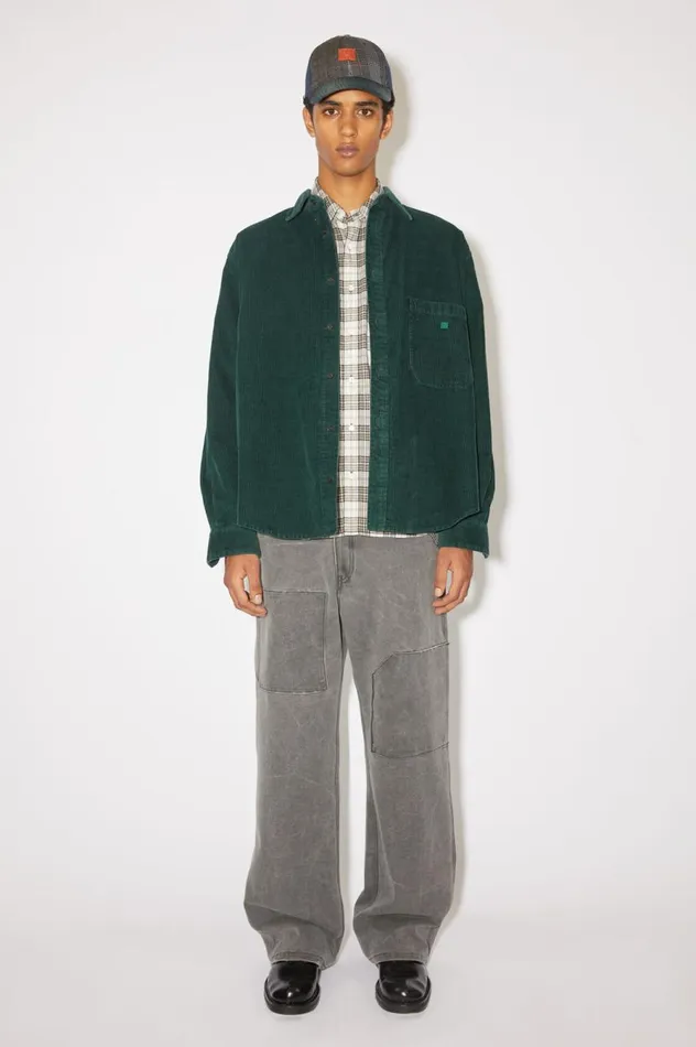 Acne Studios Corduroy Overshirt Night Green Women Outerwear