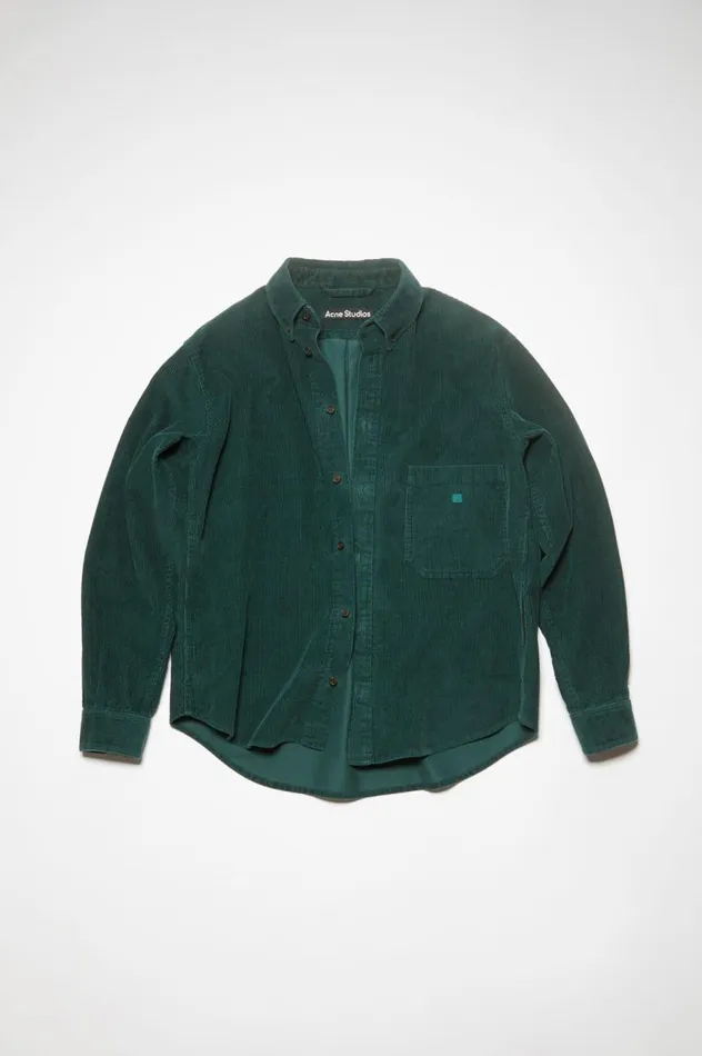 Acne Studios Corduroy Overshirt Night Green Women Outerwear