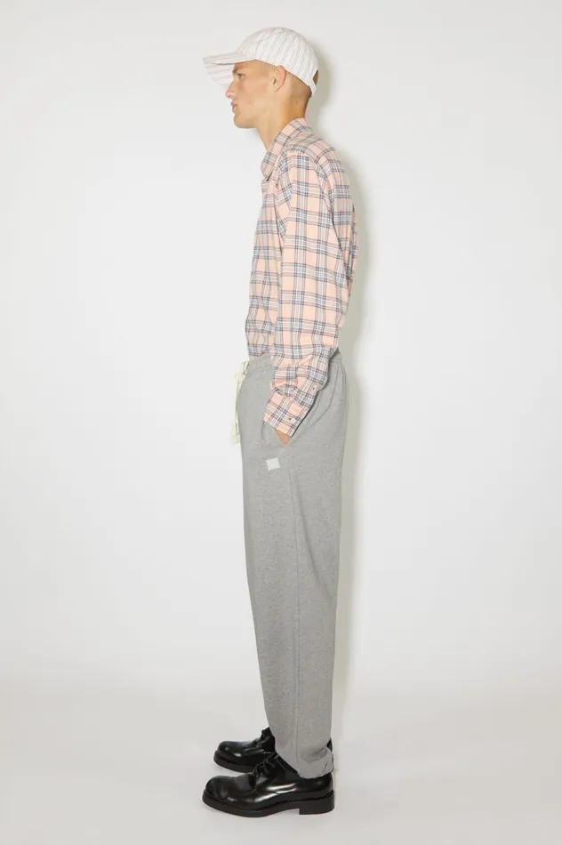 Acne Studios Cotton Sweatpants Light Grey Melange Men Trousers