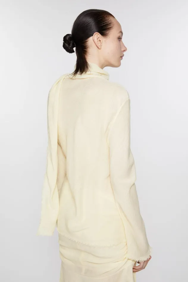 Acne Studios Crepe Scarf Blouse Warm White Women Shirts and Blouses