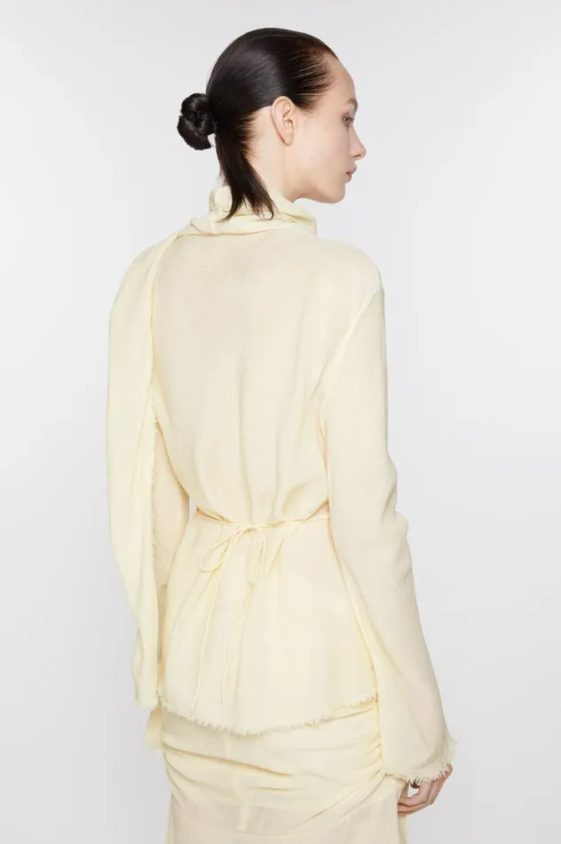 Acne Studios Crepe Scarf Blouse Warm White Women Shirts and Blouses