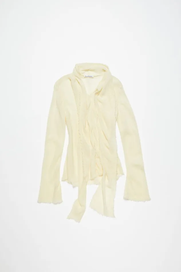 Acne Studios Crepe Scarf Blouse Warm White Women Shirts and Blouses
