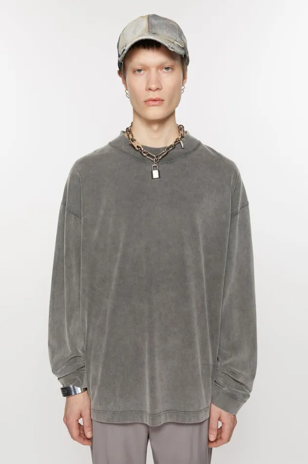 Acne Studios Crew Neck Sweater 8211 Relaxed Unisex Fit Faded Black Men Sweatshirts Acne Studios Crew Neck Sweater 8211 Relaxed Unisex Fit Faded Black Men Sweatshirts