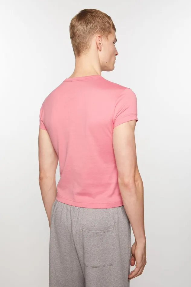 Acne Studios Crew Neck Tshirt 8211 Fitted Fit Tango Pink Women Tshirts