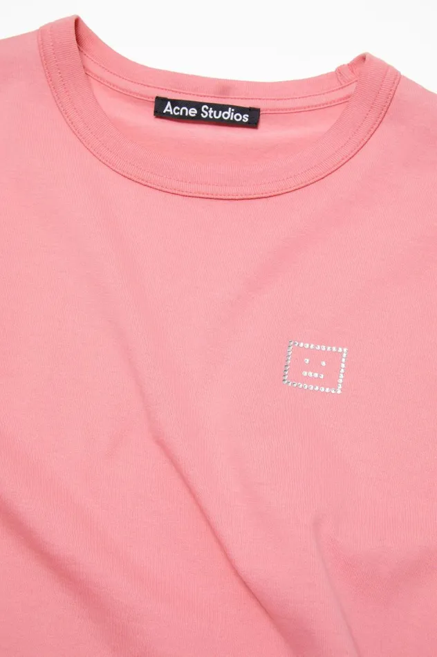 Acne Studios Crew Neck Tshirt 8211 Fitted Fit Tango Pink Women Tshirts