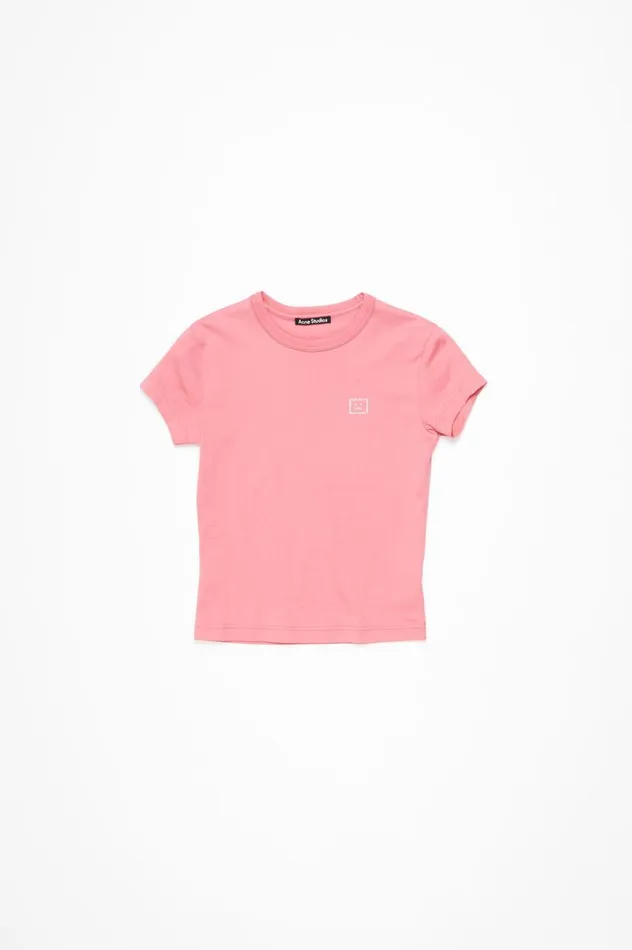 Acne Studios Crew Neck Tshirt 8211 Fitted Fit Tango Pink Women Tshirts
