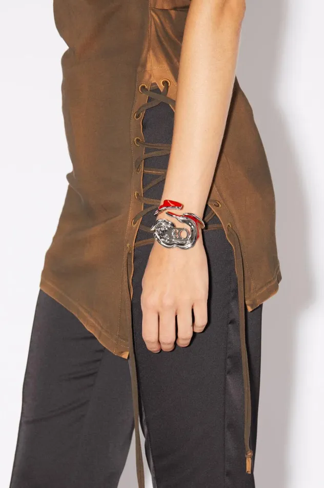 Acne Studios Crushed Can Bracelet Red Women Jewellery
