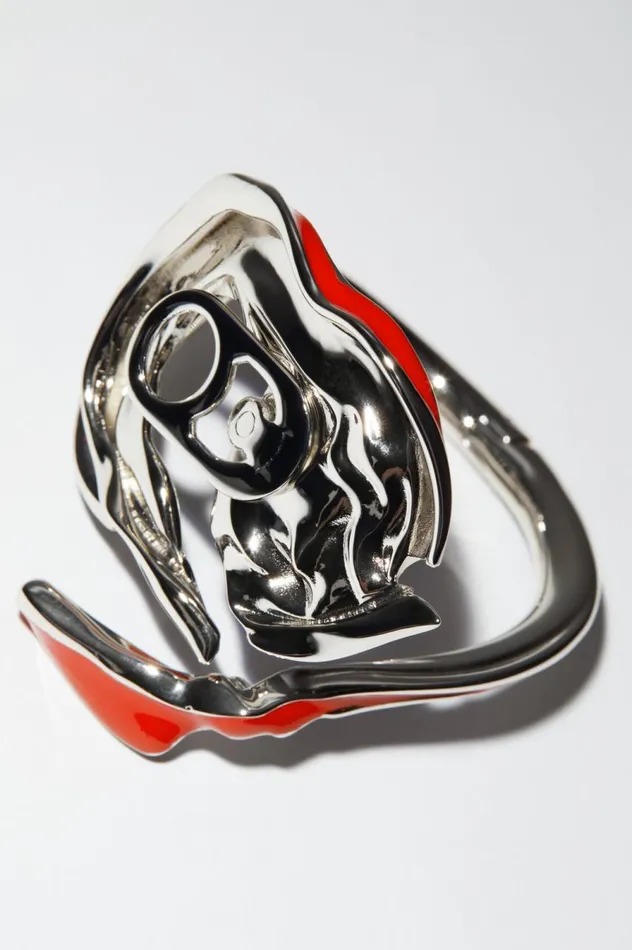 Acne Studios Crushed Can Bracelet Red Women Jewellery