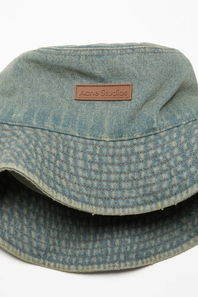 Acne Studios Denim Bucket Hat Bluebeige Women Hats