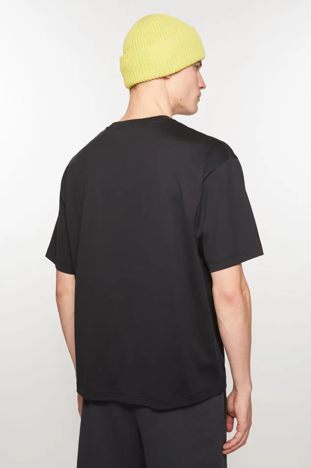 Acne Studios Face Logo Tshirt 8211 Relaxed Fit Black Women Tshirts