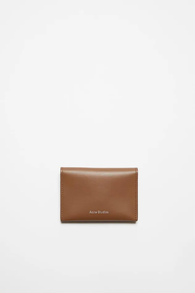 Acne Studios Folded Card Holder Camel Brown Women Small Leather Goods