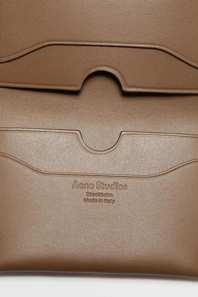 Acne Studios Folded Card Holder Camel Brown Women Small Leather Goods