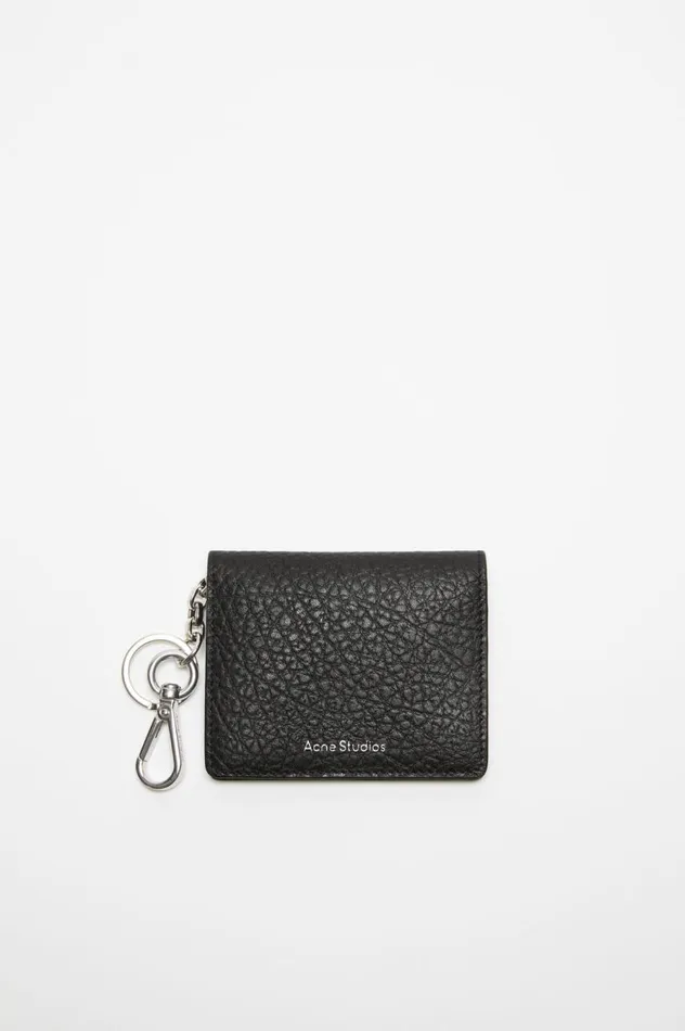 Acne Studios Folded Leather Wallet Black Women Small Leather Goods