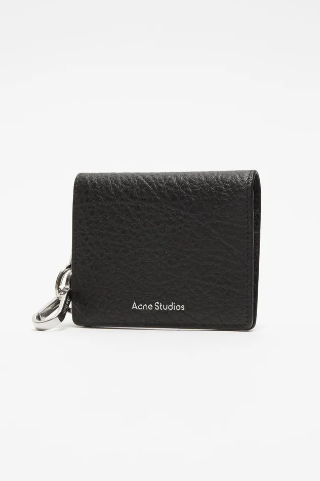 Acne Studios Folded Leather Wallet Black Women Small Leather Goods