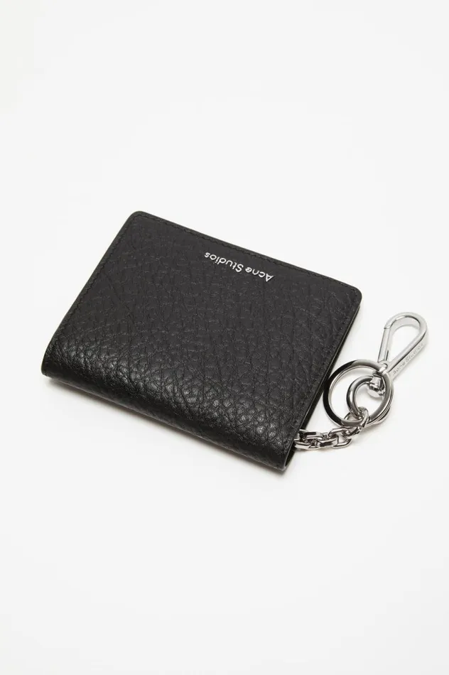 Acne Studios Folded Leather Wallet Black Women Small Leather Goods