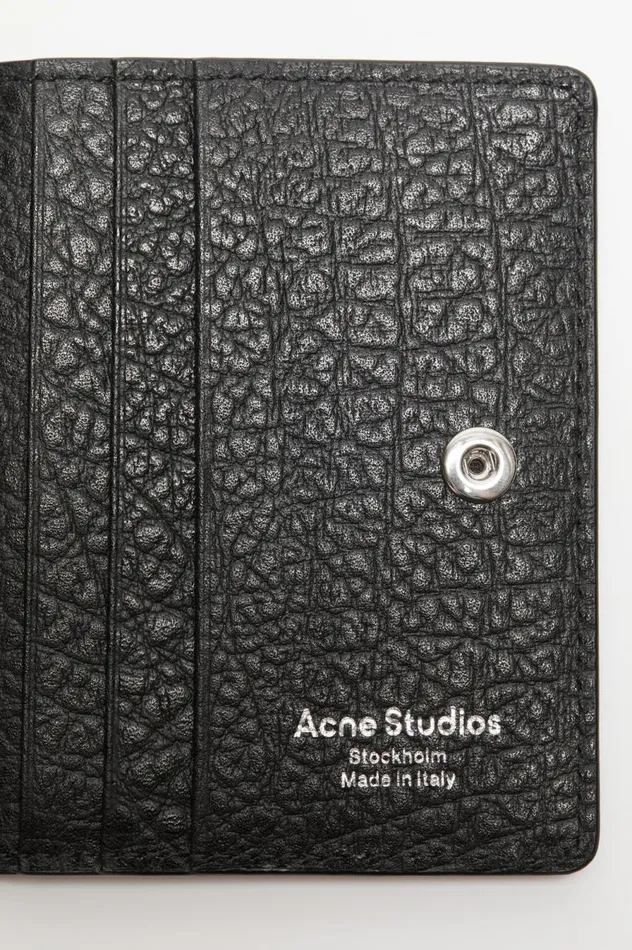 Acne Studios Folded Leather Wallet Black Women Small Leather Goods