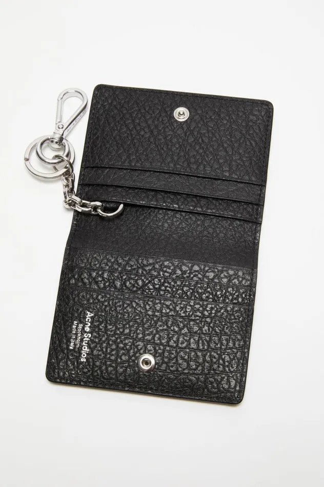 Acne Studios Folded Leather Wallet Black Women Small Leather Goods