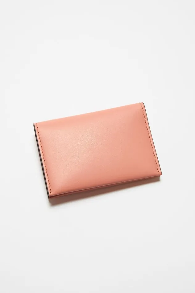 Acne Studios Folded Leather Wallet Salmon Pink Men Small Leather Goods