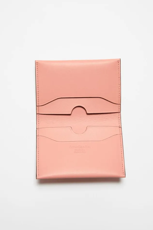 Acne Studios Folded Leather Wallet Salmon Pink Men Small Leather Goods