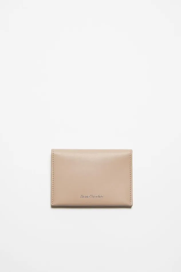 Acne Studios Folded Leather Wallet Taupe Beige Men Small Leather Goods