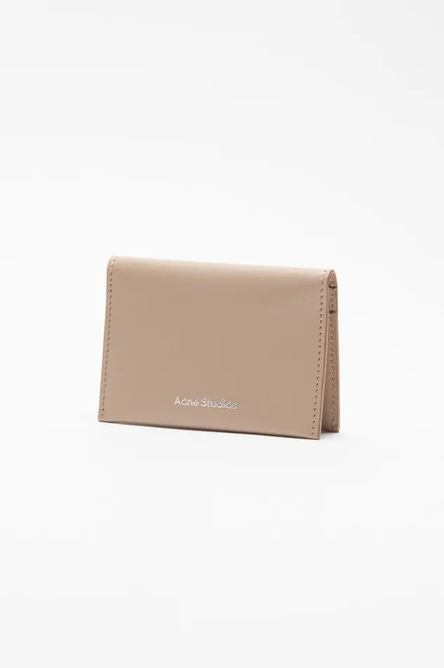 Acne Studios Folded Leather Wallet Taupe Beige Men Small Leather Goods