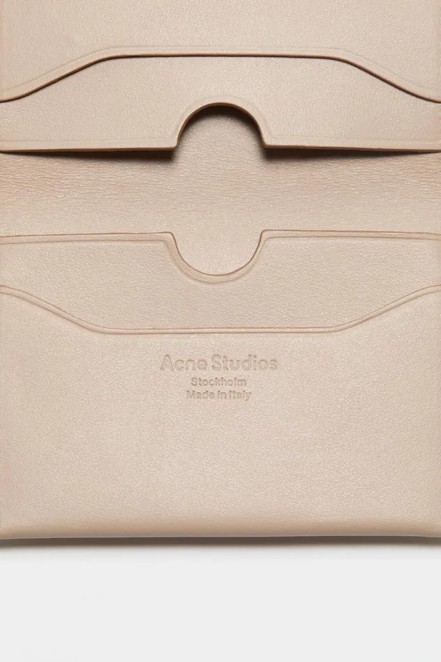 Acne Studios Folded Leather Wallet Taupe Beige Men Small Leather Goods