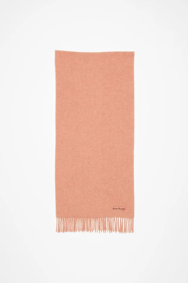 Acne Studios Fringe Wool Scarf Narrow Rose Melange Men Scarves